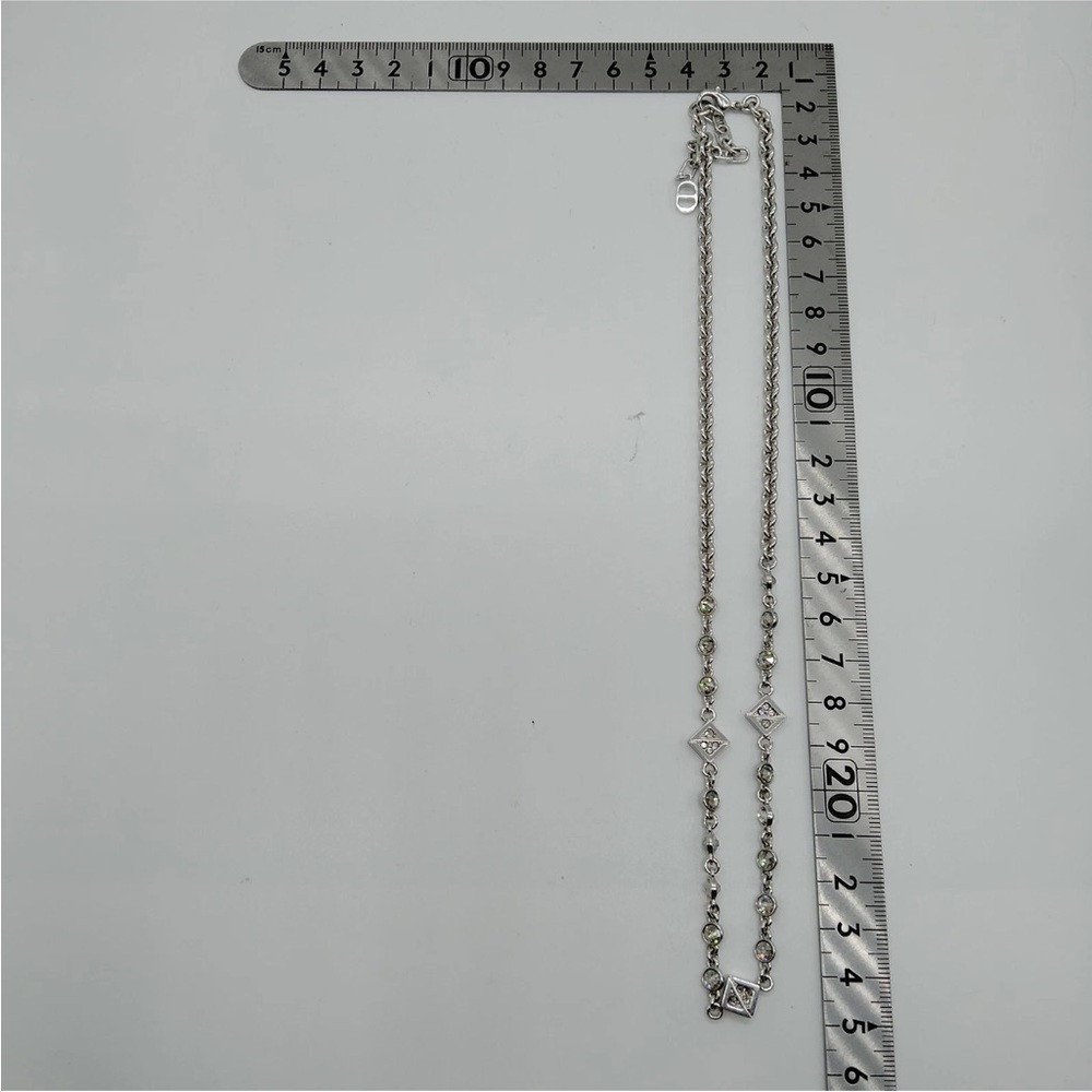 Christian Dior Chain Necklace Silvery Metallic With Box and Dust Bag - Picture 12 of 12